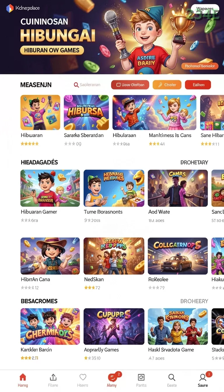 Cuplikan layar AWANLUCK — menu navigasi